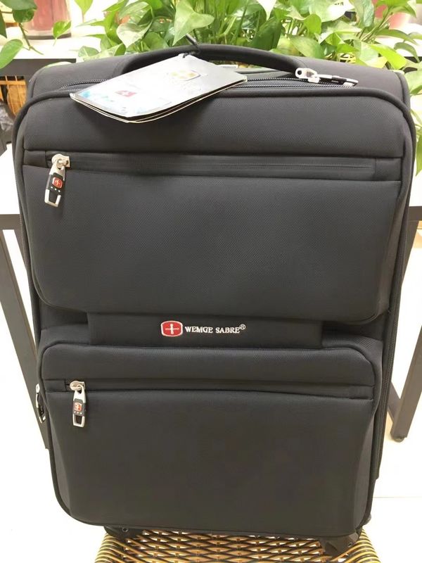 Sac à bagages en tissu léger 20 pouces 22 pouces 24 pouces Noir