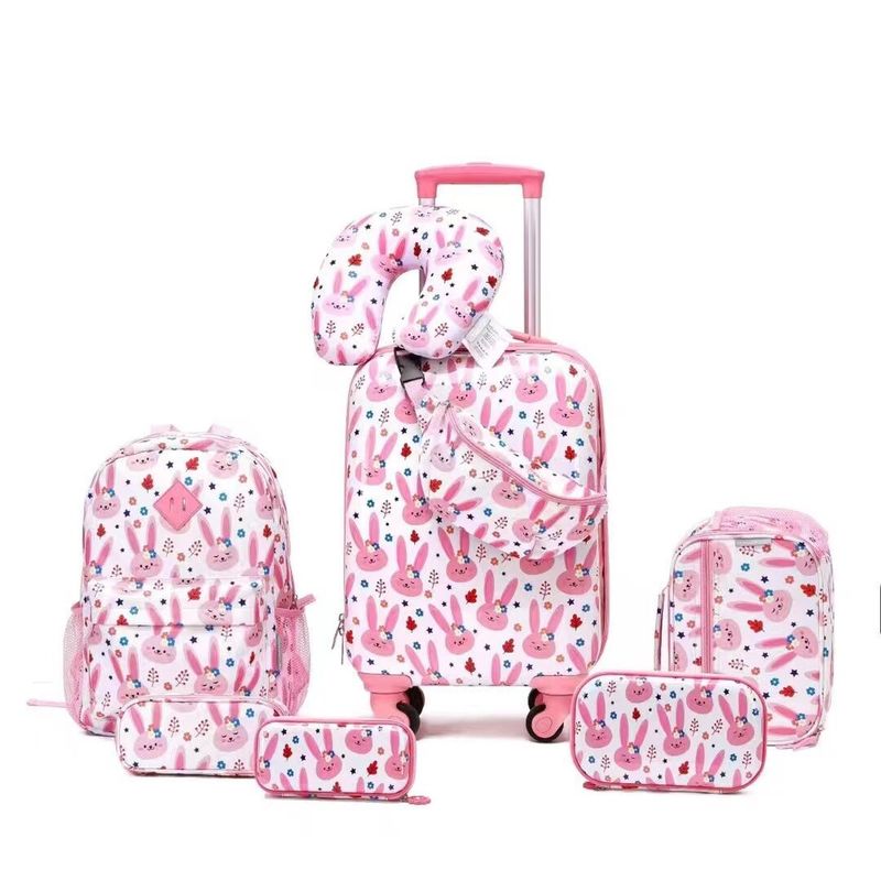 Bagages pour enfants 6 pièces ensemble 16 pouces enfants bagages roulants cadeau enfants valise pour les filles