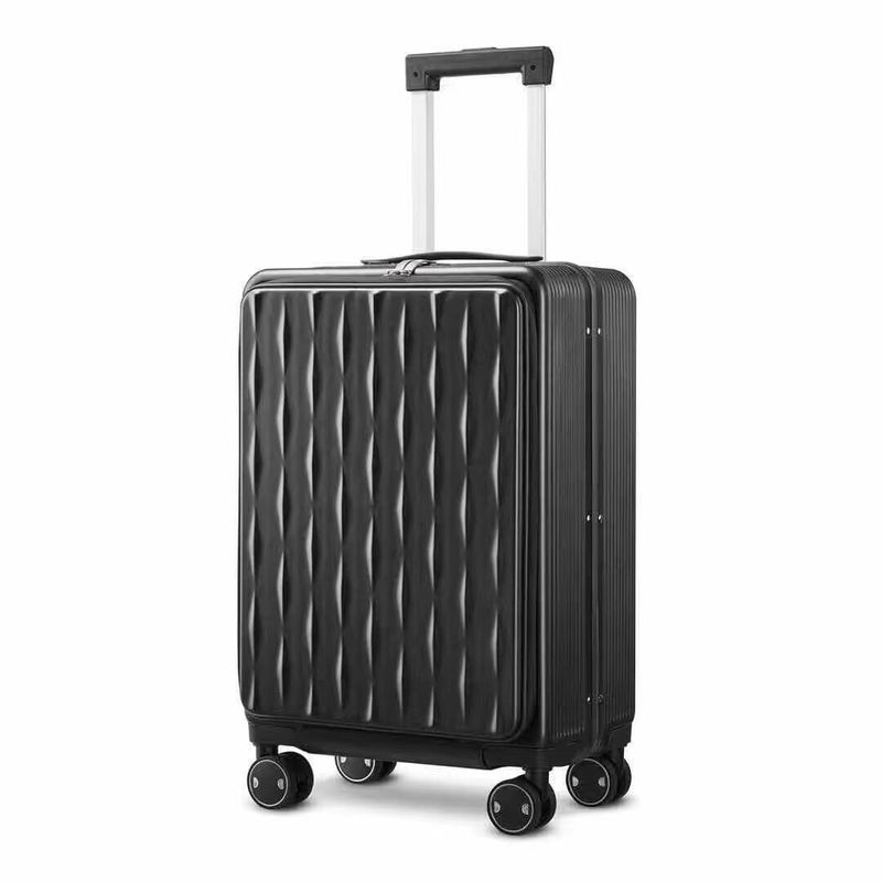 ABS PC Bagage Coffre avant ouvert Multifonctionnel Fermeture à glissière Trolley Case Voyage Mot de passe Embarquement