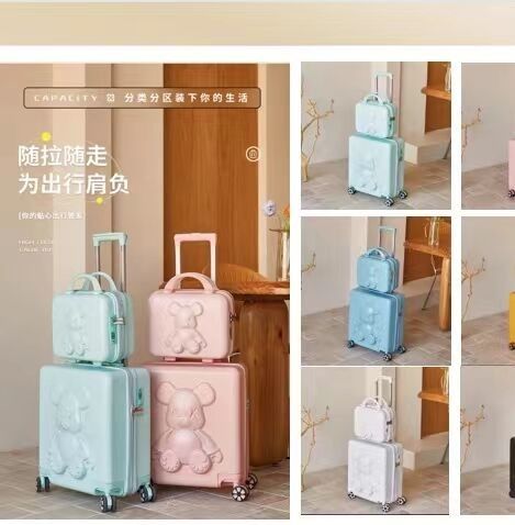 Ensemble de valises pour le transport de bagages ABS Trolley Bagages à coque rigide Spinners Valises pour les enfants Étudiants Filles Garçons