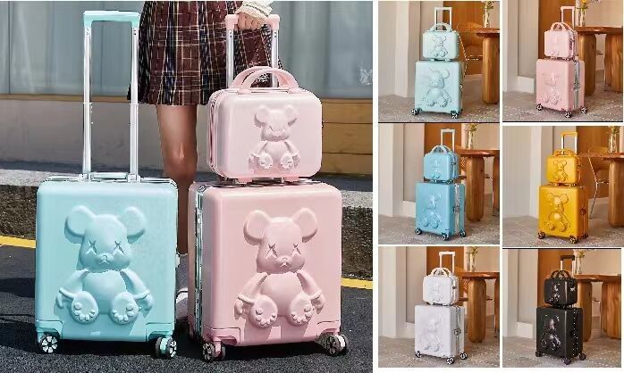 Ensemble de valises pour le transport de bagages ABS Trolley Bagages à coque rigide Spinners Valises pour les enfants Étudiants Filles Garçons