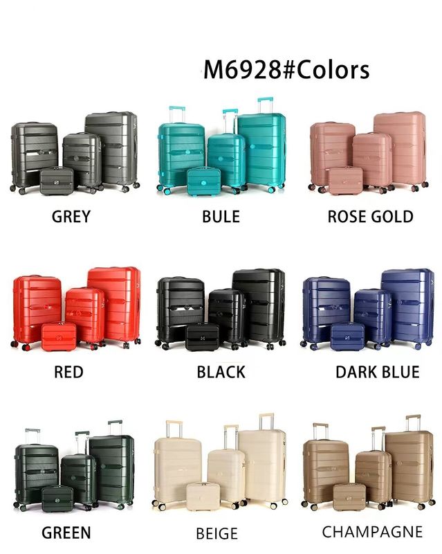 Sacs de voyage de haute qualité en coque dure en PP valise en métal bagages de mode en coque dure en PP
