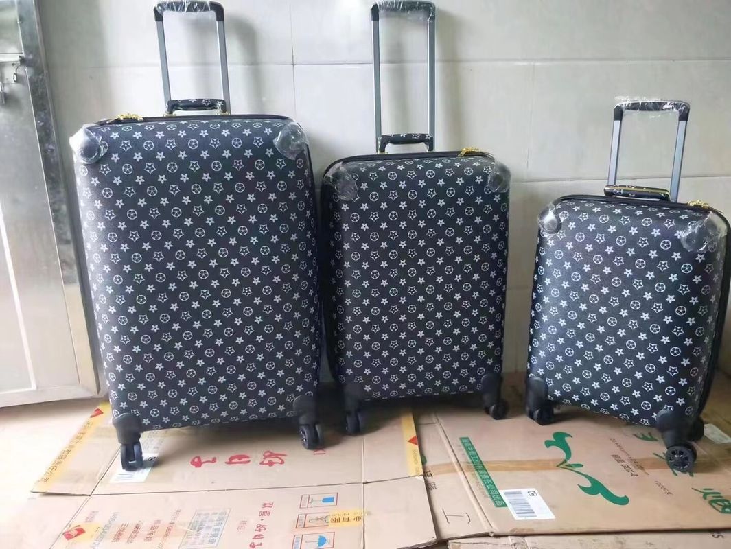 Fabrique de cuir sur mesure OEM en gros de haute qualité en alliage d'aluminium cadre chariot valise ensemble de bagages de luxe