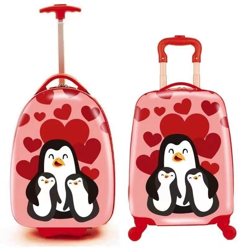 Prix d'usine 18 pouces enfants mignons enfants animaux dessins animés valise de voyage bagages à roulettes