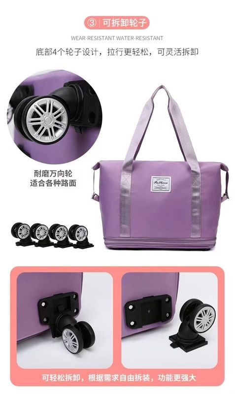 Sacs à dos pliables élargis, étanches, secs et mouillés, organisateur de week-end, sac à bagages à roulettes