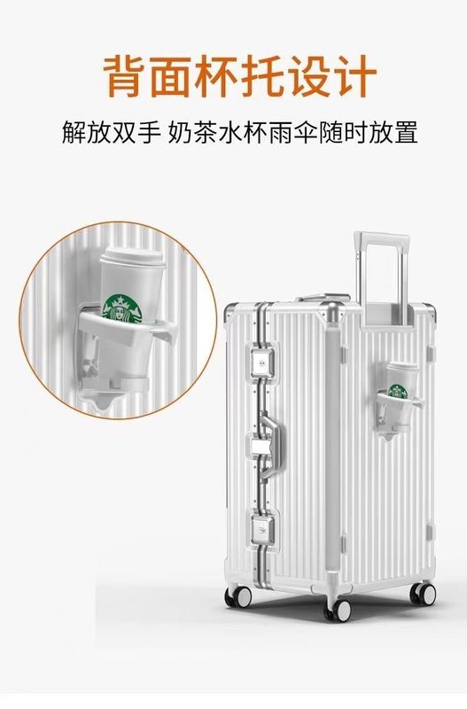 Cadre de bagages Chariot à roues universel Valise de grande capacité Bagages d'embarquement Fermeture à glissière multifonctionnelle Et aluminium