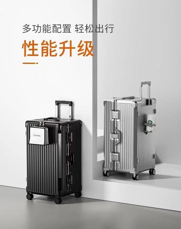 Cadre de bagages Chariot à roues universel Valise de grande capacité Bagages d'embarquement Fermeture à glissière multifonctionnelle Et aluminium