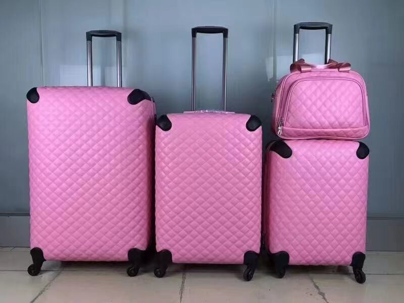 Décorateur en gros Logo imprimé sur mesure Chariot en cuir en PU Sacs de voyage Ensembles de bagages de voyage