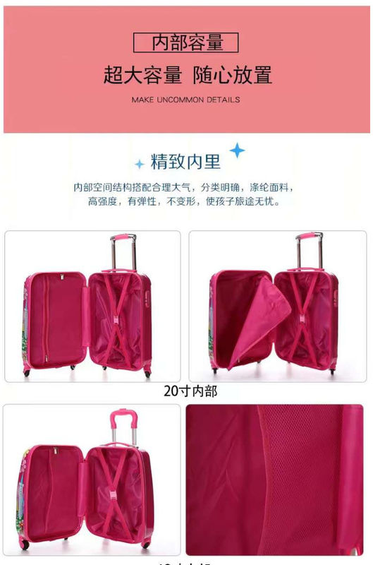 Fabrique OEM Transparent Clair Conception personnalisée dessin animé Animal Design ABS PC Sacs de voyage enfants Sacs de bagages