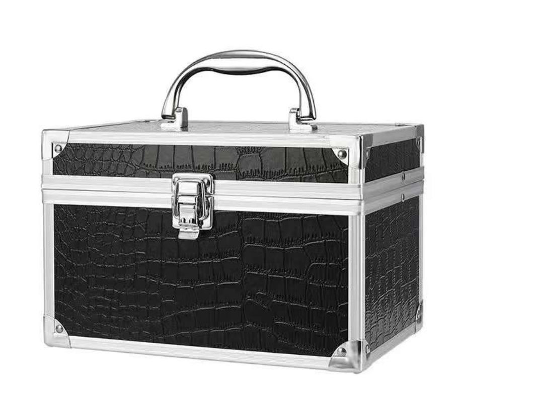 Maquillage valise cosmétique boîte de maquillage ongles boîtier polonais boîtier cosmétique métallique mini aluminium diamants durables luxe ouvert 200