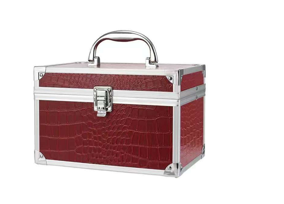 Maillot de maquillage valise cosmétique boîte de maquillage ongles boîtier polonais boîtier cosmétique métallique mini aluminium sac de voyage cosmétique durable