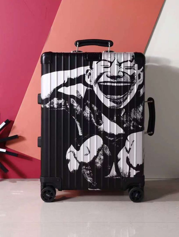 3 pièces personnalisées de bagages de chariot de voyage ABS PC sur roues personnalisé de conception imprimé