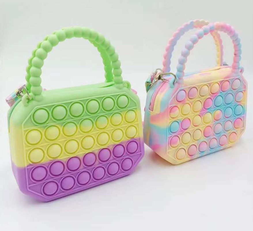 Réducteur de stress Silicone Fidget Jouets Sacs Femmes Sacs à main Dames Filles Sacs à monnaie Messager Sacs à main Bubble