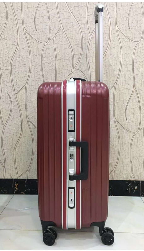 Haute qualité 4 roues doubles coque dure PC cadre en aluminium Tsa verrouilleur adulte voyage valises rouges bagages