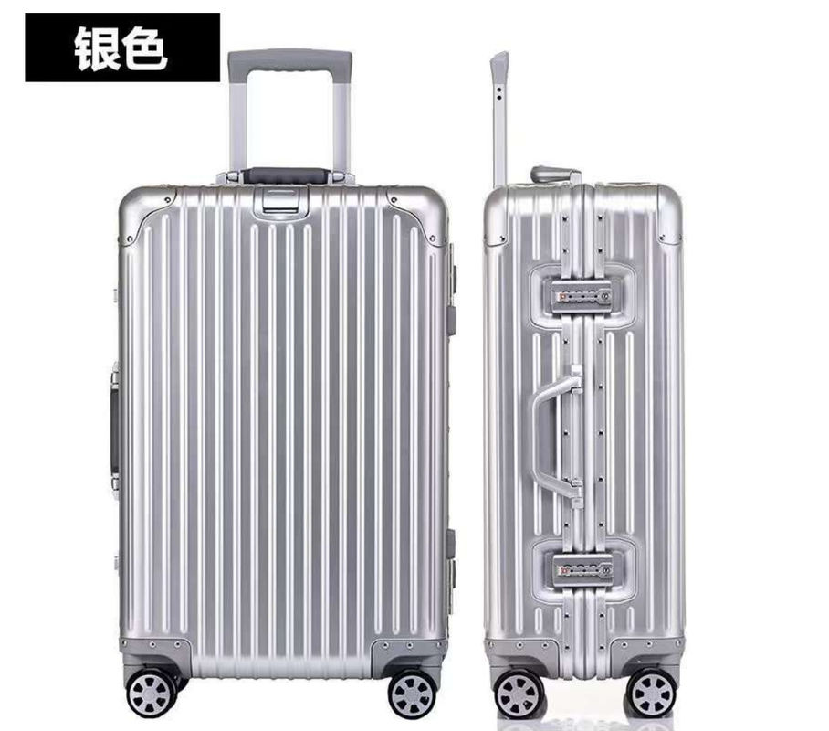 Bagage de voyage en aluminium étui de chariot en aluminium nouvelle valise 4 roues tournantes valise légère valise costume valise bagage