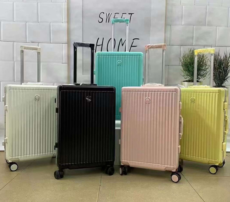Type fermeture à glissière multicolore légère durable à coque dure à quatre roues rotative Taille de cabine Valise de voyage