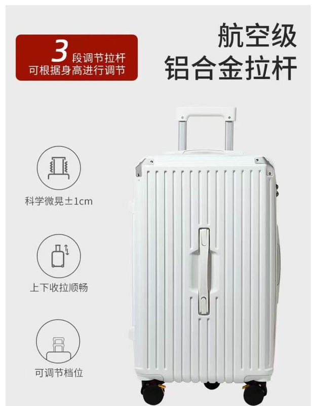 Fabrique de conception neuve en gros Valise de grande capacité Porte-bagages PC ABS coque rigide roue de filature Fermeture à glissière