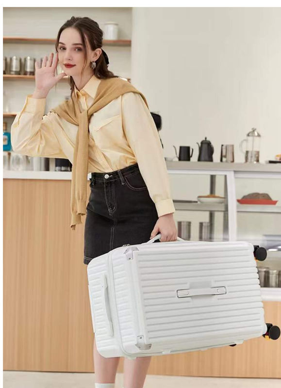 Fabrique de conception neuve en gros Valise de grande capacité Porte-bagages PC ABS coque rigide roue de filature Fermeture à glissière