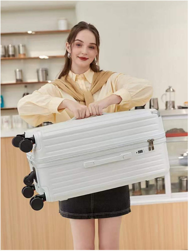 Fabrique de conception neuve en gros Valise de grande capacité Porte-bagages PC ABS coque rigide roue de filature Fermeture à glissière