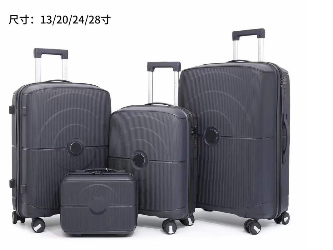 Ensemble de 4 pièces de valises légères à porter TSA verrouillage avec matériau PP anti rayures élargi 20 24 28 pouces bagages