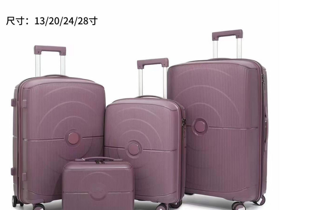 Ensemble de 4 pièces de valises légères à porter avec filateur TSA verrouillage avec matériau PP anti-rayures expandable 20 24 28 pouces