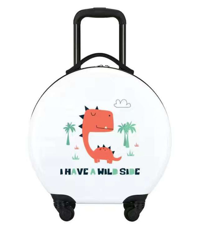 Conception de mode personnalisée Forme ronde Enfants 18 pouces Sac de chariot Enfants mignons Bagages de voyage pour enfants