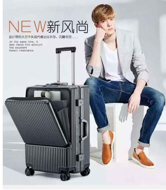 Chariot à rouleaux pour bagages avec serrures TSA Noir, vert foncé, rouge, porte-avions 20 pouces, valise PC avec poc avant