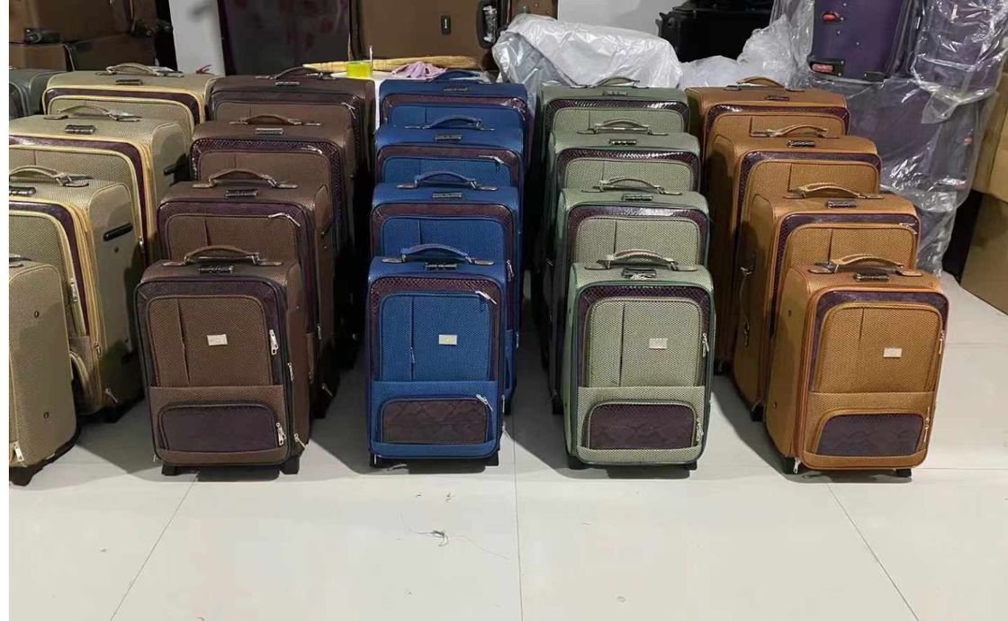 Brown 4 roues 3 PC roulement Eva Trolley bagages élargissable Spinner valise